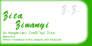 zita zimanyi business card